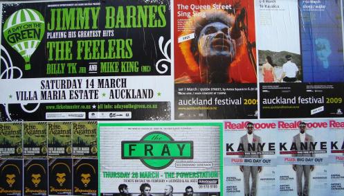 George Telek Pictured on an Auckland Billboard Next to Jimmy Barnes, The Fray, and Kanye West